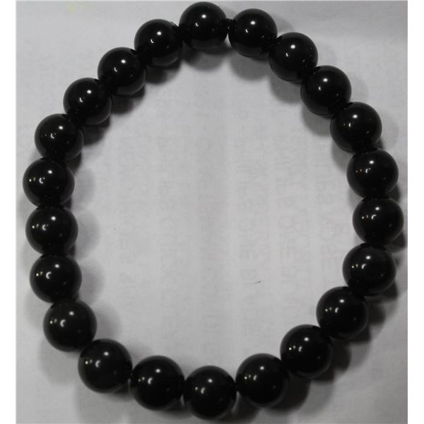 #41-NATURAL FIRE BLACK BRACELET OBSIDIAN 8mm