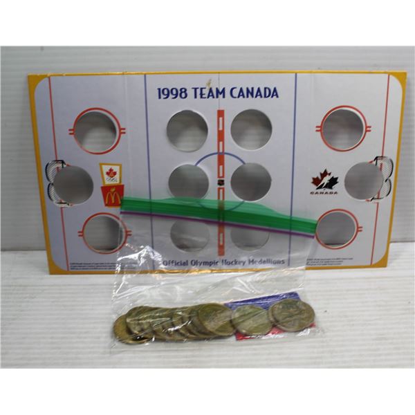 1998 CDN OLYMPIC HOCKEY TEAM COIN SET W/DISPLAY-