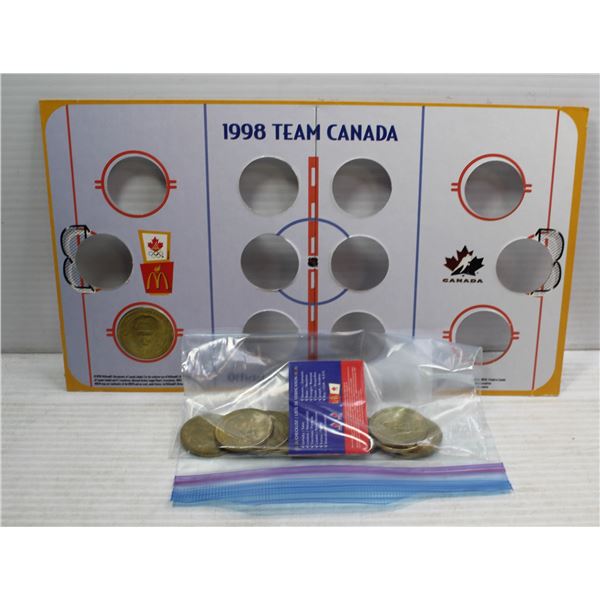 1998 CDN OLYMPIC HOCKEY TEAM COIN SET W/DISPLAY-