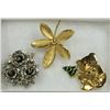 Image 1 : LOT OF 3 VINTAGE COSTUME BROOCHES MIXED