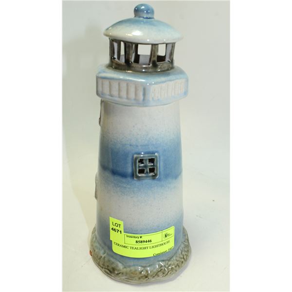 CERAMIC TEALIGHT LIGHTHOUSE