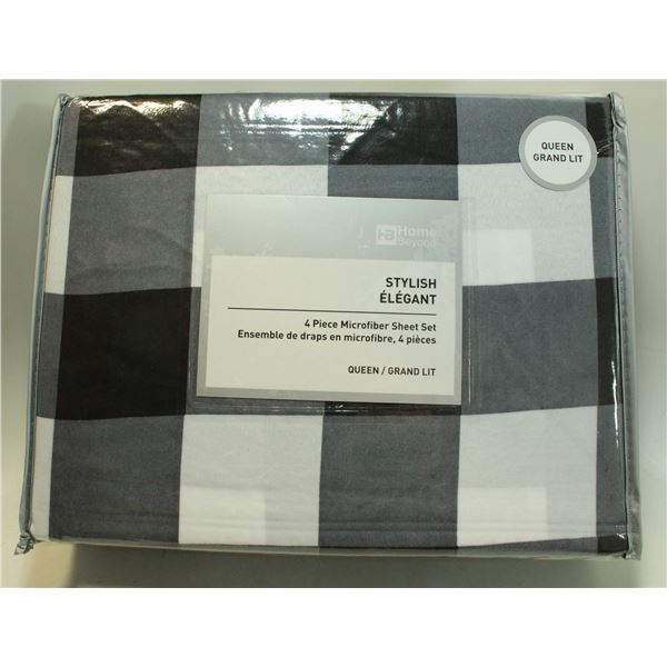 STYLISH 4 PIECE MICROFIBER SHEET SET - QUEEN