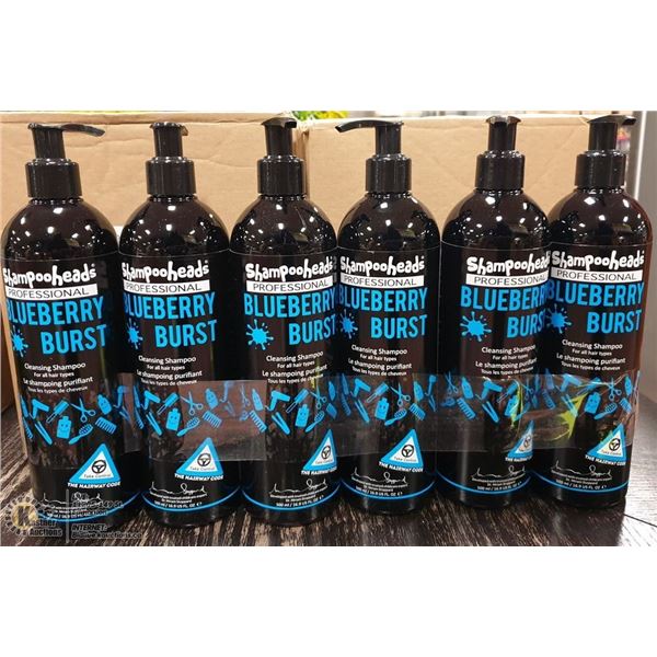 LOT OF 6 SHAMPOOHEADS PROFESSIONAL BLUEBERRY BURST