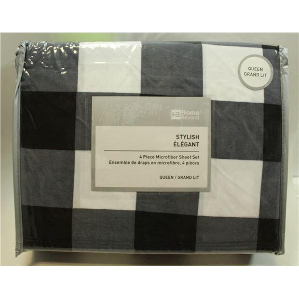 STYLISH 4 PIECE MICROFIBER SHEET SET - QUEEN