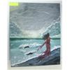 Image 1 : ORIGINAL ART BY C. KLINK "WOMAN ON A WINDY SHORE"