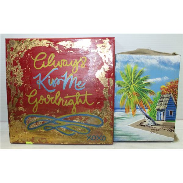 PAIR OF CANVAS PAINTINGS