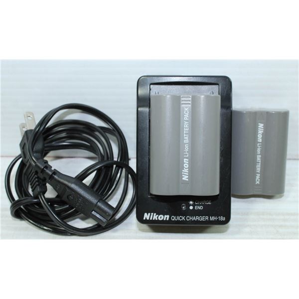 NIKON LI-ION BATTERIES (2) W/ CHARGER