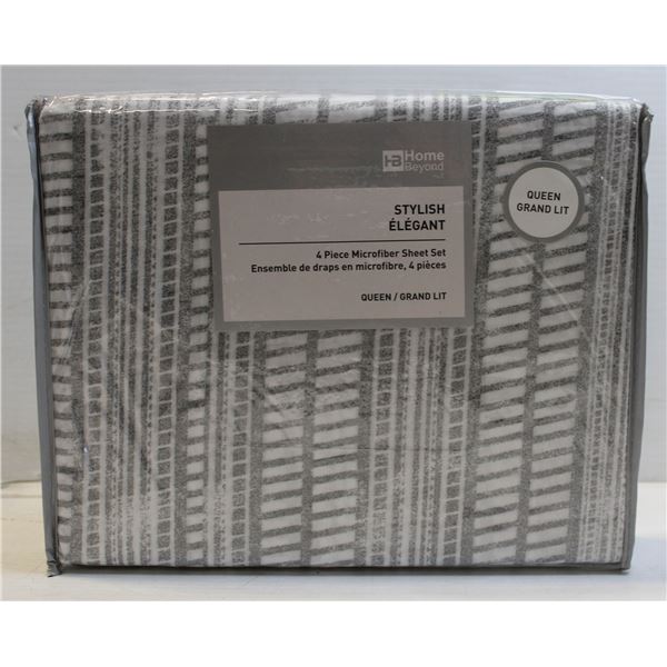 STYLISH 4 PIECE MICROFIBER SHEET SET - QUEEN
