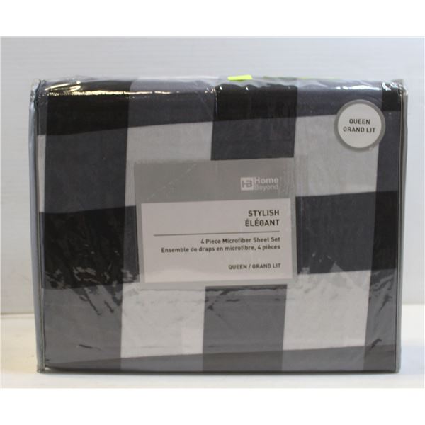 STYLISH 4 PIECE MICROFIBER SHEET SET - QUEEN