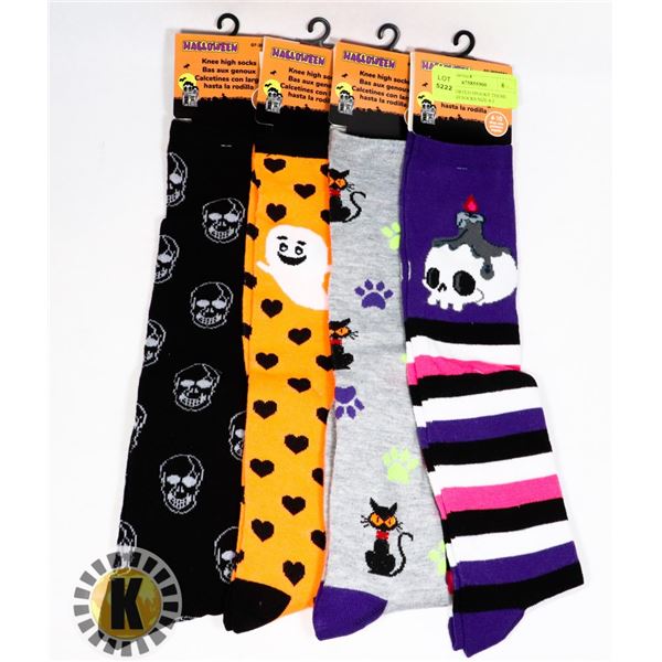 NEW ASSORTED SPOOKY THEME KNEE HIGH SOCKS SIZE 4-1