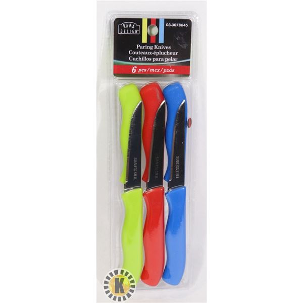 NEW 6 PIECE PARING KNIVES SETS