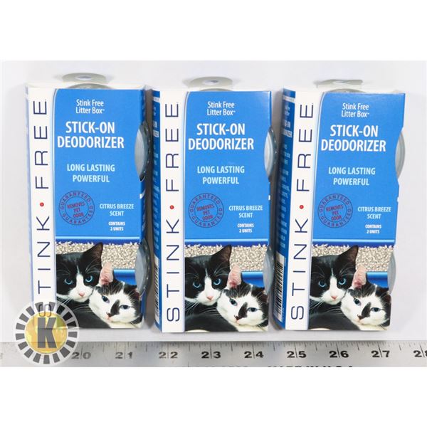 3 NEW PACKS OF LITTER BOX STICK ON DEODORIZERS