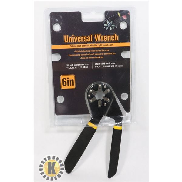 NEW 6  UNIVERSAL WRENCH