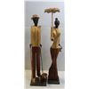 Image 1 : WOODEN HANDCRAVED MAN + WOMAN DECOR PIECES