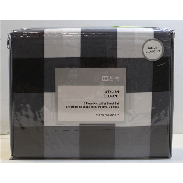 STYLISH 4 PIECE MICROFIBER SHEET SET - QUEEN