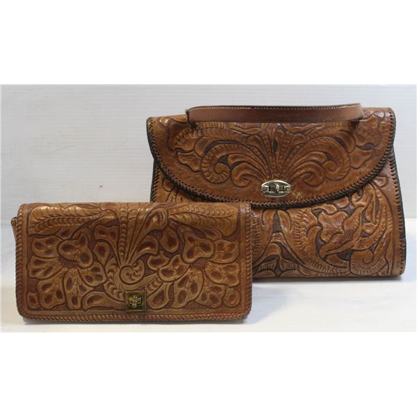 VINTAGE 2 LEATHER TOOLED