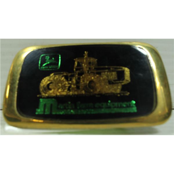 VINTAGE SOLID BRASS JOHN DEERE BELT BUCKLE