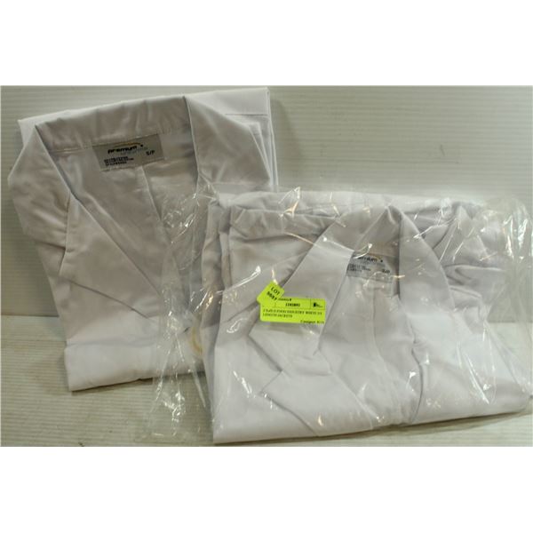 2 SIZE:S FOOD INDUSTRY WHITE 3/4 LENGTH JACKETS