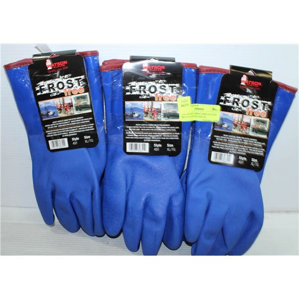 3PK WATSON FROST FREE GLOVES HEAVY ACRYLIC SIZE XL