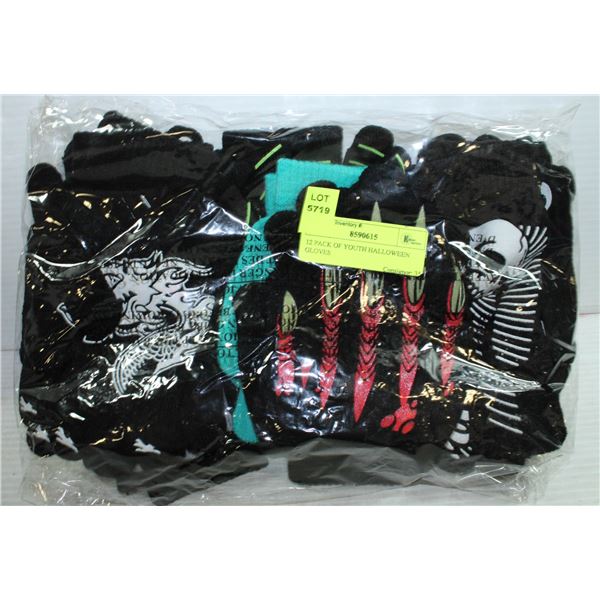 12 PACK OF YOUTH HALLOWEEN GLOVES