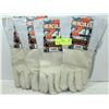 4PK HERCULES WORK GLOVES 60% LEATHER