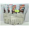 4PK HERCULES WORK GLOVES 60% LEATHER