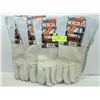 4PK HERCULES WORK GLOVES 60% LEATHER