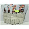 Image 1 : 4PK HERCULES WORK GLOVES 60% LEATHER