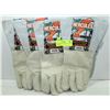 Image 1 : 4PK HERCULES WORK GLOVES 60% LEATHER