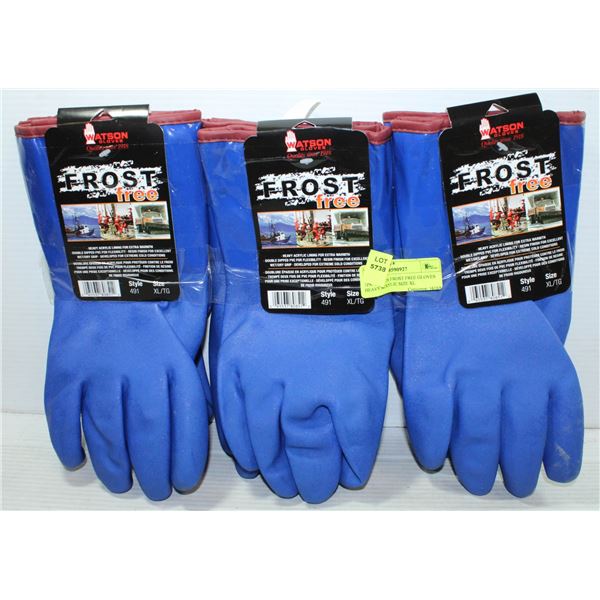 3PK WATSON FROST FREE GLOVES HEAVY ACRYLIC SIZE XL