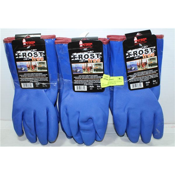 3PK WATSON FROST FREE GLOVES HEAVY ACRYLIC SIZE XL