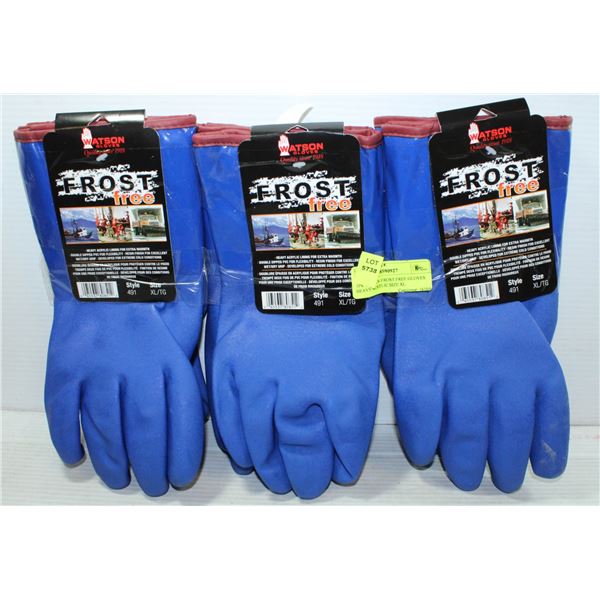 3PK WATSON FROST FREE GLOVES HEAVY ACRYLIC SIZE XL