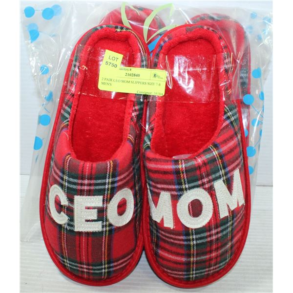 2 PAIR CEO MOM SLIPPERS SIZE 9-10 WOMEN'S