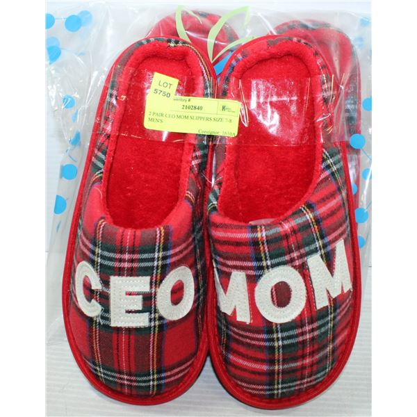 2 PAIR CEO MOM SLIPPERS SIZE 9-10 WOMEN'S