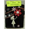 Image 1 : GIRL HOLDING FLOWER DESIGN BLACK WALLET BY SHAGWEA
