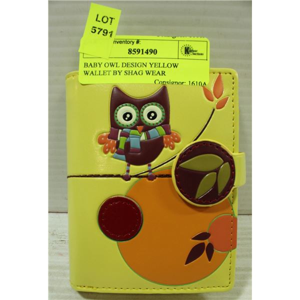 BABY OWL DESIGN YELLOW WALLET BY SHAG WEAR