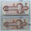 Image 1 : 2 1986 CANADA $2 BILLS