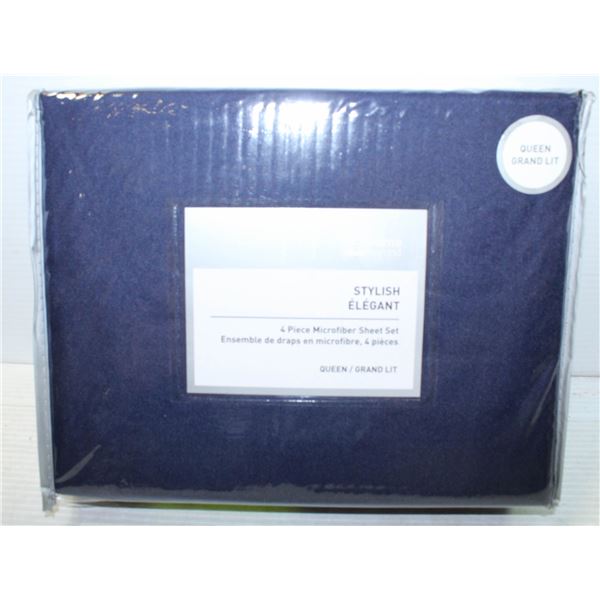 STYLISH 4 PIECE MICROFIBER SHEET SET - QUEEN