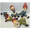 Image 1 : SET OF 4 VINTAGE HAPPY ELF SHELF SITTERS