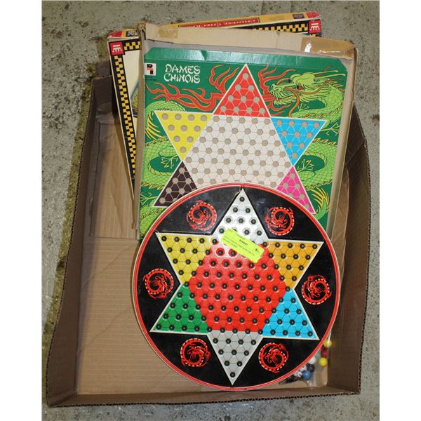 OLD CHINESE CHECKERS METAL BOARD GAMES