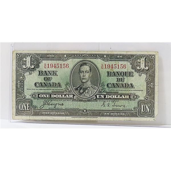 CANADIAN 1937 $1 BILL