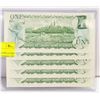 Image 1 : 5 X 1973 CONSECUTIVE UNCIRCULATED DOLLAR BILLS