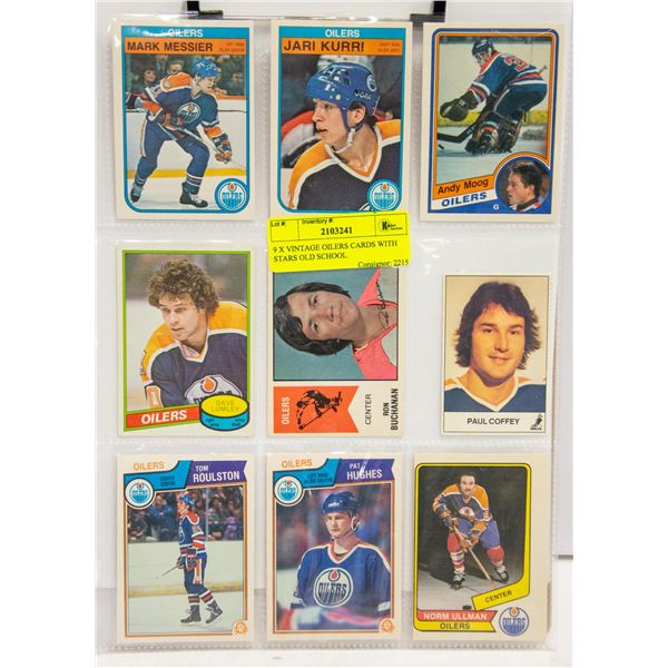 9 X VINTAGE OILERS CARDS WITH STARS OLD SCHOOL