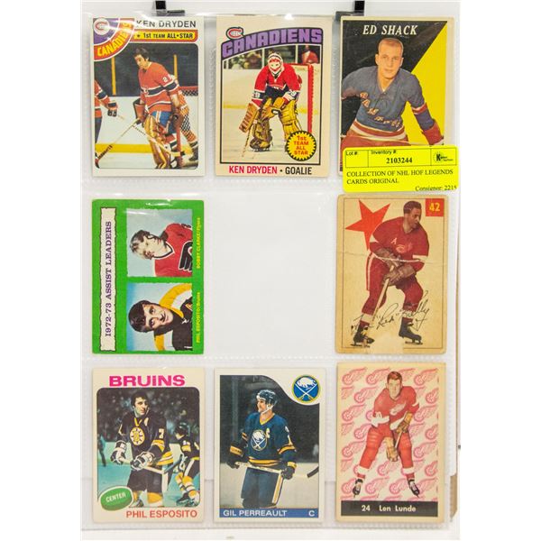 COLLECTION OF NHL HOF LEGENDS CARDS ORIGINAL