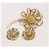 Image 1 : VINTAGE GOLD TONE BROOCH AND CLIP ON EARRINGS