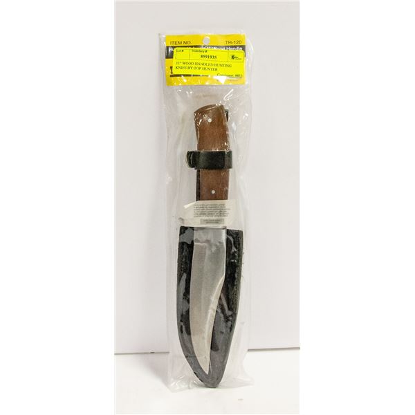 11" WOOD HANDLED HUNTING KNIFE BY:TOP HUNTER