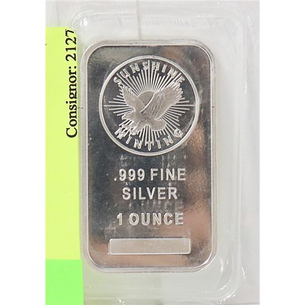 1 TROY OUNCE .999 FINE SILVER BAR