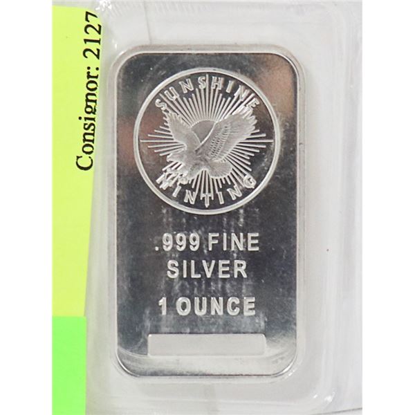 1 TROY OUNCE .999 FINE SILVER BAR