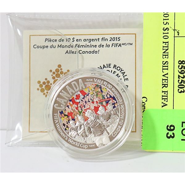 2015 $10 FINE SILVER FIFA COIN