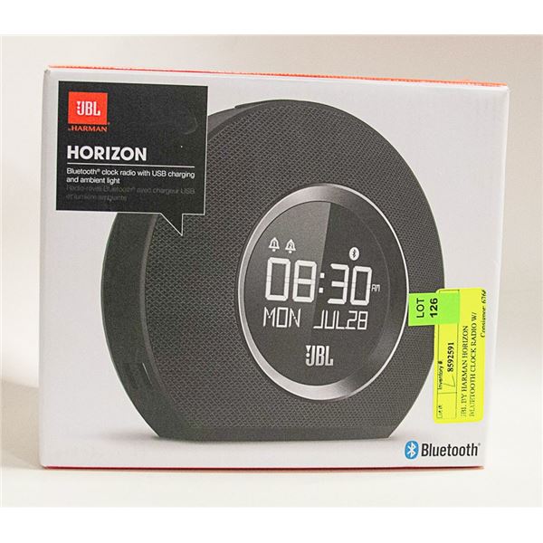 JBL BY HARMAN HORIZON BLUETOOTH CLOCK RADIO W/